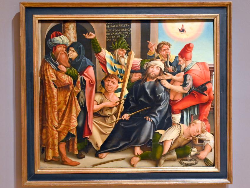 Jörg Breu der Ältere (1501–1534), Verspottung Christi, Innsbruck, Tiroler Landesmuseum, Ferdinandeum, Mittelalter 1, um 1534, Bild 1/2