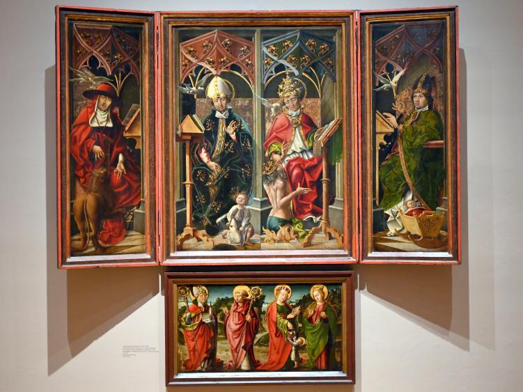 Kirchenväteraltar, Innsbruck, Tiroler Landesmuseum, Ferdinandeum, Mittelalter 1, um 1510, Bild 2/3