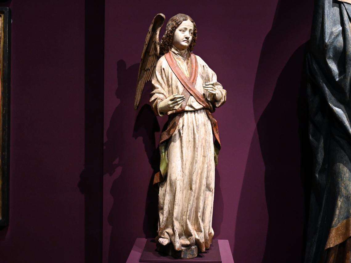 Hans Multscher (1428–1465), Engel, Sterzing, Pfarrkirche Unsere liebe Frau im Moos, jetzt Innsbruck, Tiroler Landesmuseum, Ferdinandeum, Mittelalter 2, um 1456–1458, Bild 3/4