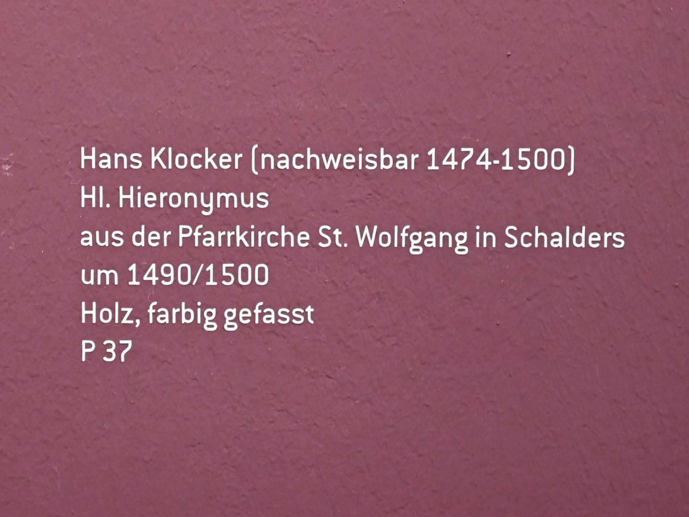 Hans Klocker (1488–1495), Hl. Hieronymus, Schalders, Pfarrkirche St. Wolfgang, jetzt Innsbruck, Tiroler Landesmuseum, Ferdinandeum, Mittelalter 2, um 1490–1500, Bild 5/5