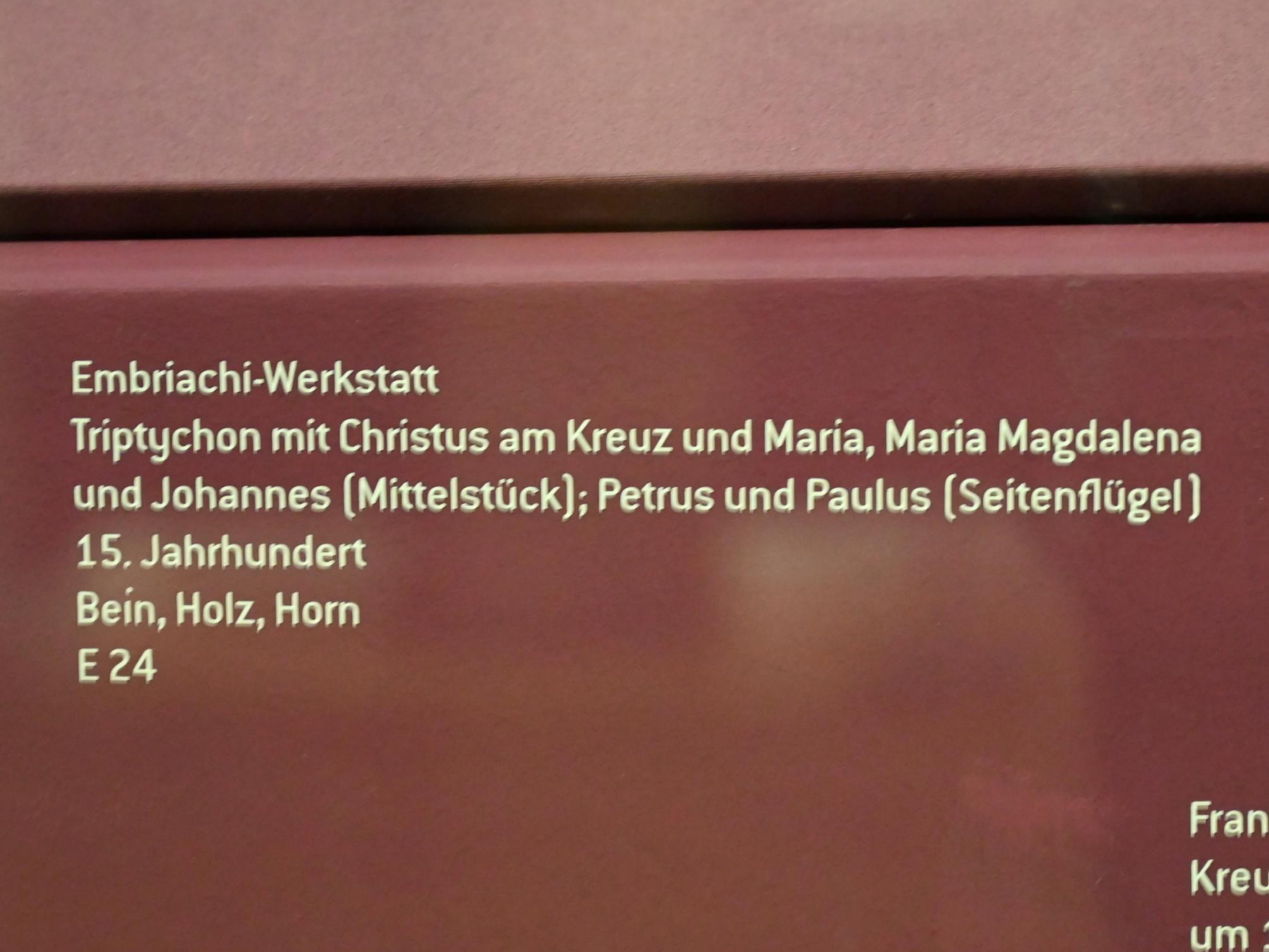 Triptychon mit Christus am Kreuz, Innsbruck, Tiroler Landesmuseum, Ferdinandeum, Mittelalter 3, 15. Jhd., Bild 2/2