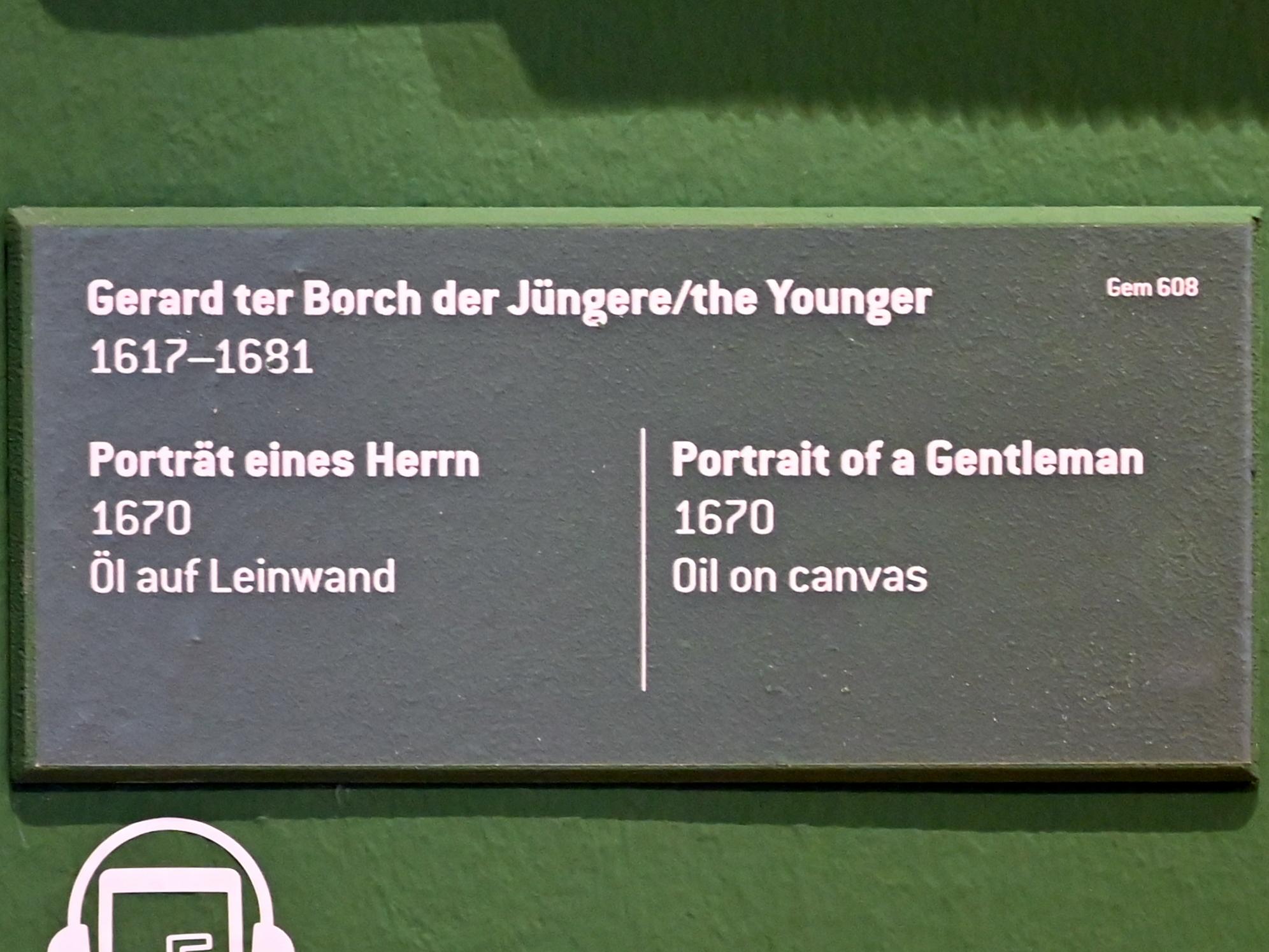 Gerard ter Borch (1635–1675), Porträt eines Herrn, Innsbruck, Tiroler Landesmuseum, Ferdinandeum, Saal 15, 1670, Bild 2/2
