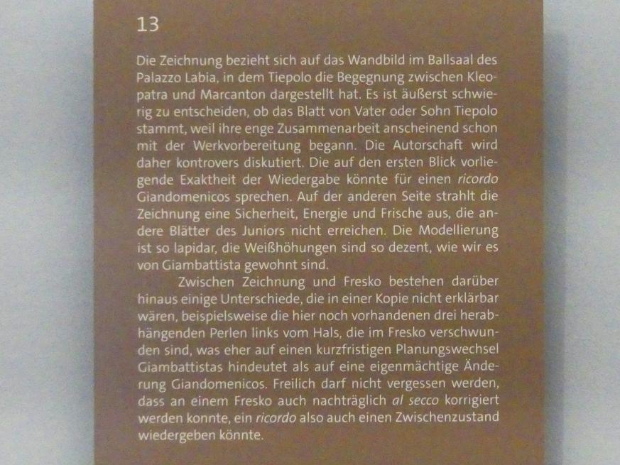 Giovanni Battista Tiepolo (1715–1785), Weiblicher Kopf mit festlicher Frisur und Schmuck (Faksimile), Würzburg, Martin von Wagner Museum, Ausstellung "Tiepolo und seine Zeit in Würzburg" vom 31.10.2020-15.07.2021, Saal 1, 1746–1747, Bild 4/4