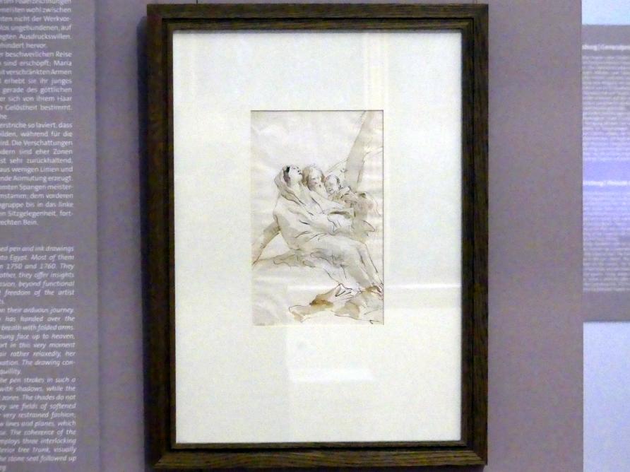Giovanni Battista Tiepolo (1715–1785), Ruhe auf der Flucht nach Ägypten, Würzburg, Martin von Wagner Museum, Ausstellung "Tiepolo und seine Zeit in Würzburg" vom 31.10.2020-15.07.2021, Saal 1, um 1750–1760, Bild 2/4