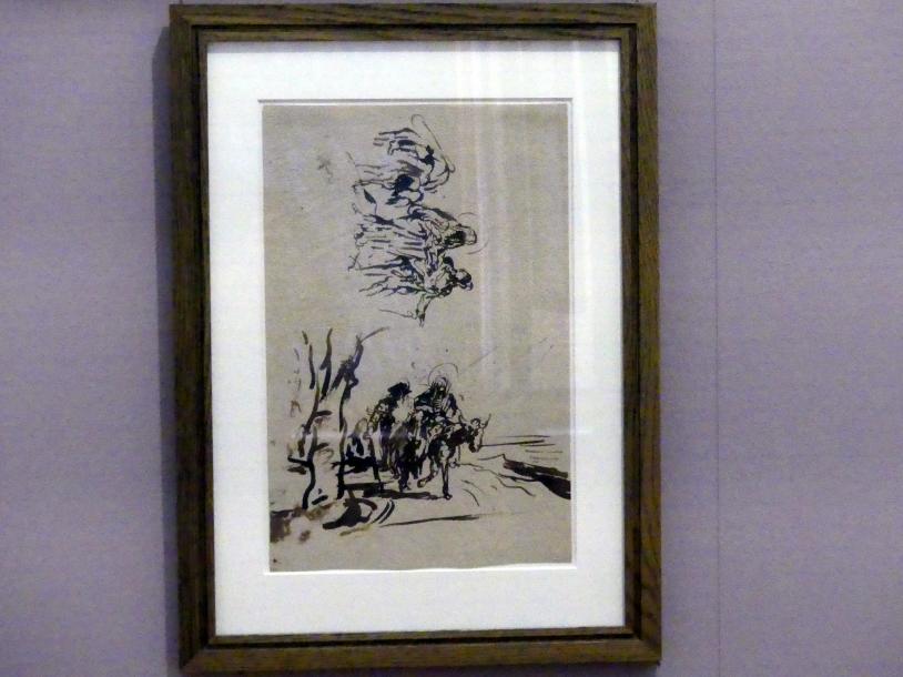 Giovanni Battista Tiepolo (1715–1785), Flucht nach Ägypten, Würzburg, Martin von Wagner Museum, Ausstellung "Tiepolo und seine Zeit in Würzburg" vom 31.10.2020-15.07.2021, Saal 1, um 1750–1753, Bild 2/3