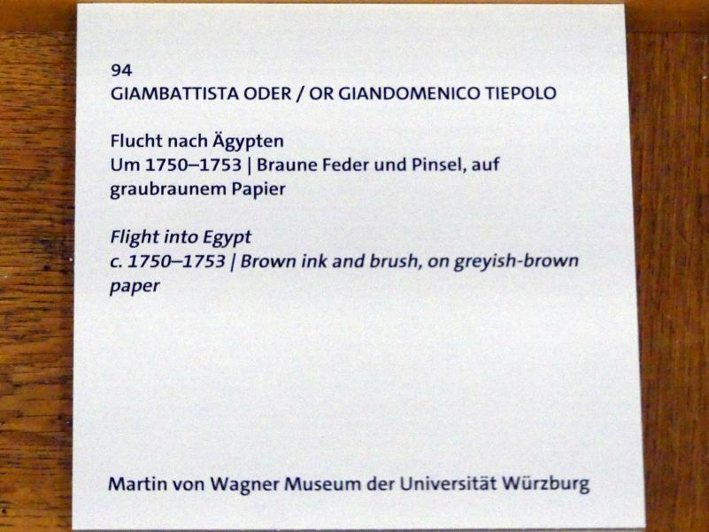 Giovanni Battista Tiepolo (1715–1785), Flucht nach Ägypten, Würzburg, Martin von Wagner Museum, Ausstellung "Tiepolo und seine Zeit in Würzburg" vom 31.10.2020-15.07.2021, Saal 1, um 1750–1753, Bild 3/3