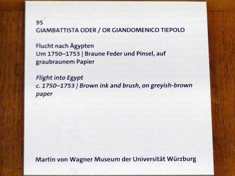 Giovanni Battista Tiepolo (1715–1785), Flucht nach Ägypten, Würzburg, Martin von Wagner Museum, Ausstellung "Tiepolo und seine Zeit in Würzburg" vom 31.10.2020-15.07.2021, Saal 1, um 1750–1753, Bild 3/3