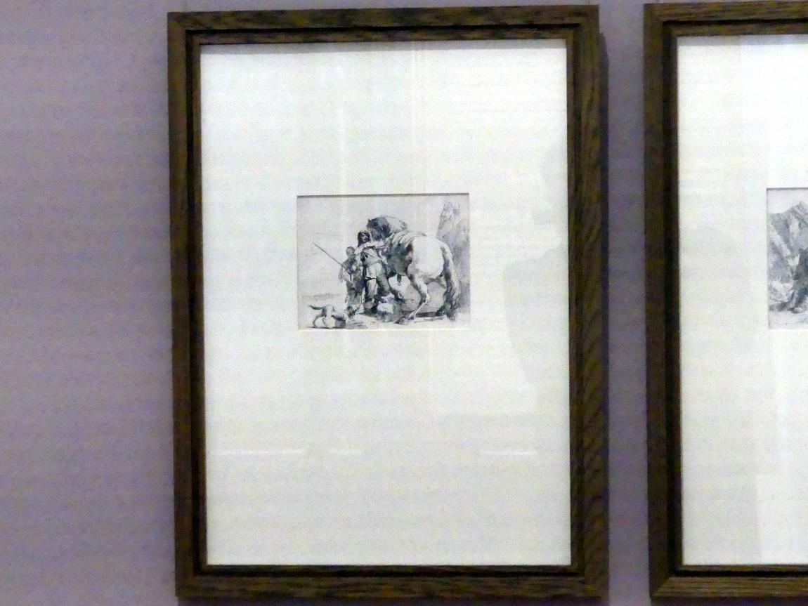 Giovanni Battista Tiepolo (1715–1785), Kavalier mit Page und Pferd, Würzburg, Martin von Wagner Museum, Ausstellung "Tiepolo und seine Zeit in Würzburg" vom 31.10.2020-15.07.2021, Saal 1, vor 1742, Bild 2/3