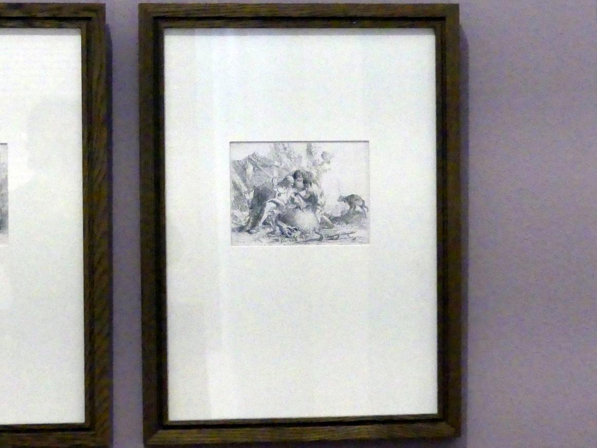 Giovanni Battista Tiepolo (1715–1785), Gelehrter mit Buch und Zirkel, bärtiger Alter und Kind, Würzburg, Martin von Wagner Museum, Ausstellung "Tiepolo und seine Zeit in Würzburg" vom 31.10.2020-15.07.2021, Saal 1, um 1743–1747, Bild 2/3