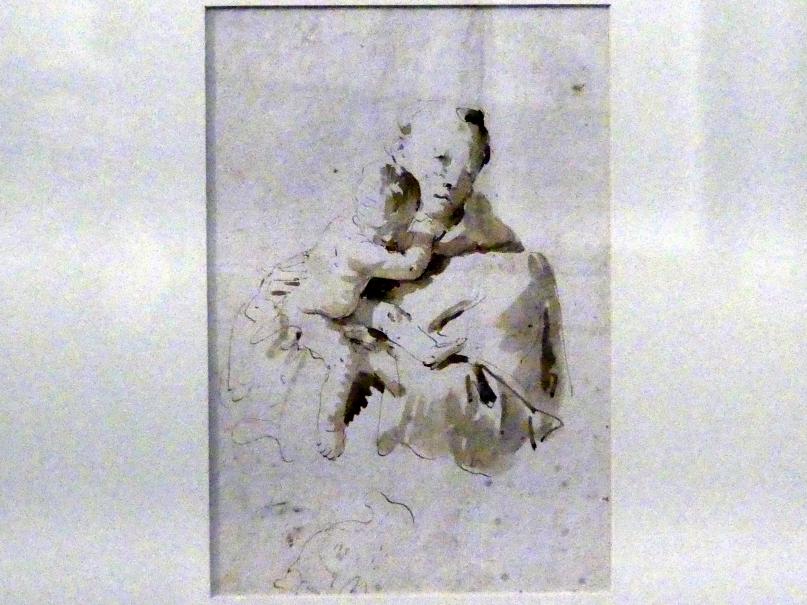 Giovanni Battista Tiepolo (1715–1785), Der Heilige Antonius mit dem Christusknaben, Würzburg, Martin von Wagner Museum, Ausstellung "Tiepolo und seine Zeit in Würzburg" vom 31.10.2020-15.07.2021, Saal 1, 1750–1753