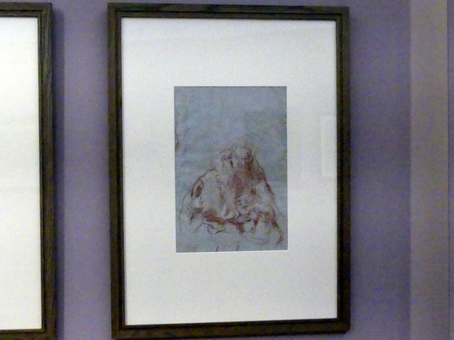 Giovanni Battista Tiepolo (1715–1785), Halbfigur in einem Umhang mit breitem Pelzkragen, Würzburg, Martin von Wagner Museum, Ausstellung "Tiepolo und seine Zeit in Würzburg" vom 31.10.2020-15.07.2021, Saal 1, um 1747–1753, Bild 2/3