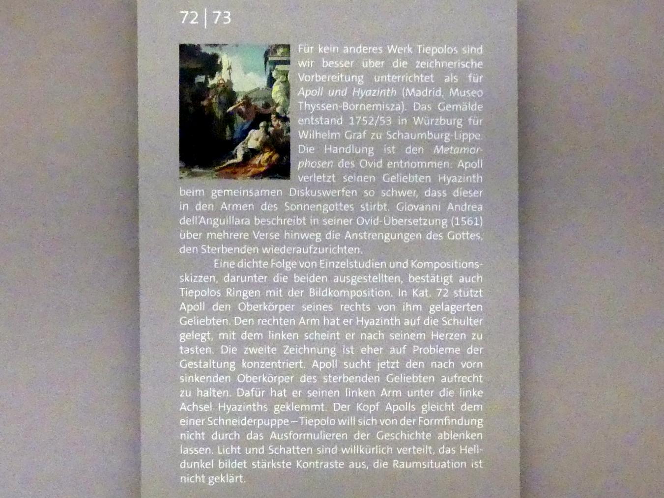 Giovanni Battista Tiepolo (1715–1785), Zu Boden gesunkener Jüngling in den Armen einer männlichen Figur, Würzburg, Martin von Wagner Museum, Ausstellung "Tiepolo und seine Zeit in Würzburg" vom 31.10.2020-15.07.2021, Saal 1, 1752–1753, Bild 4/4