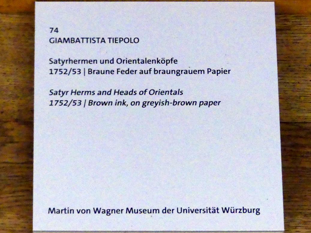 Giovanni Battista Tiepolo (1715–1785), Satyrhermen und Orientalenköpfe, Würzburg, Martin von Wagner Museum, Ausstellung "Tiepolo und seine Zeit in Würzburg" vom 31.10.2020-15.07.2021, Saal 1, 1752–1753, Bild 3/3