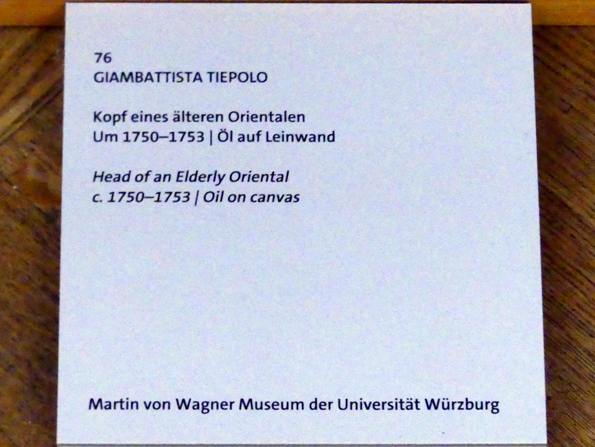 Giovanni Battista Tiepolo (1715–1785), Kopf eines älteren Orientalen, Würzburg, Martin von Wagner Museum, Ausstellung "Tiepolo und seine Zeit in Würzburg" vom 31.10.2020-15.07.2021, Saal 1, um 1750–1753, Bild 2/2