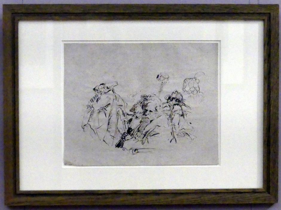 Giovanni Battista Tiepolo (1715–1785), Acht Orientalen, ganz- und halbfigurig, Würzburg, Martin von Wagner Museum, Ausstellung "Tiepolo und seine Zeit in Würzburg" vom 31.10.2020-15.07.2021, Saal 1, um 1750–1753, Bild 2/3