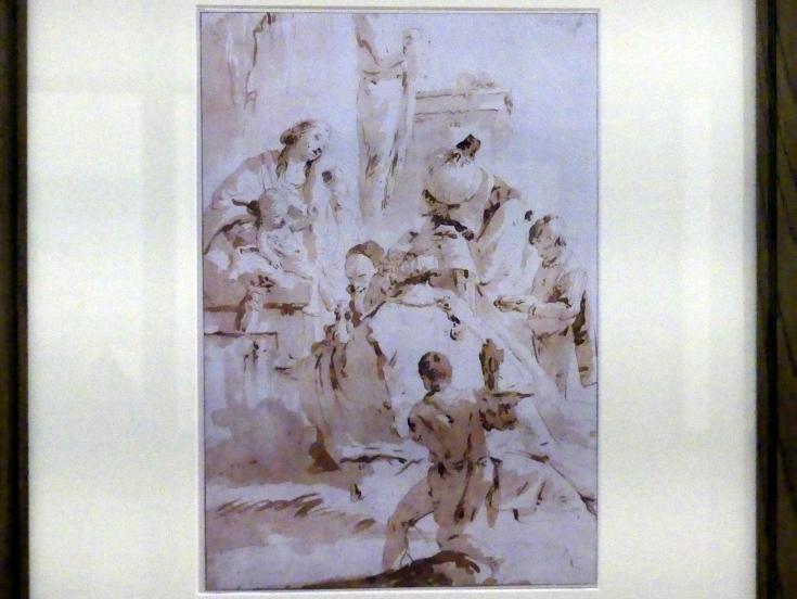 Giovanni Battista Tiepolo (1715–1785), Anbetung der Könige (Faksimile), Würzburg, Martin von Wagner Museum, Ausstellung "Tiepolo und seine Zeit in Würzburg" vom 31.10.2020-15.07.2021, Saal 1, um 1750–1753