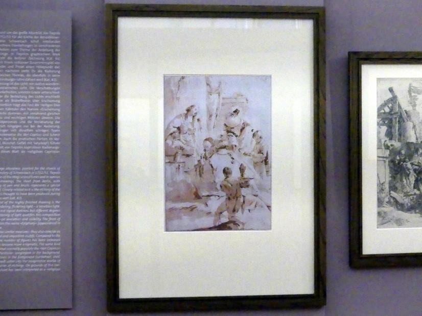 Giovanni Battista Tiepolo (1715–1785), Anbetung der Könige (Faksimile), Würzburg, Martin von Wagner Museum, Ausstellung "Tiepolo und seine Zeit in Würzburg" vom 31.10.2020-15.07.2021, Saal 1, um 1750–1753, Bild 2/4