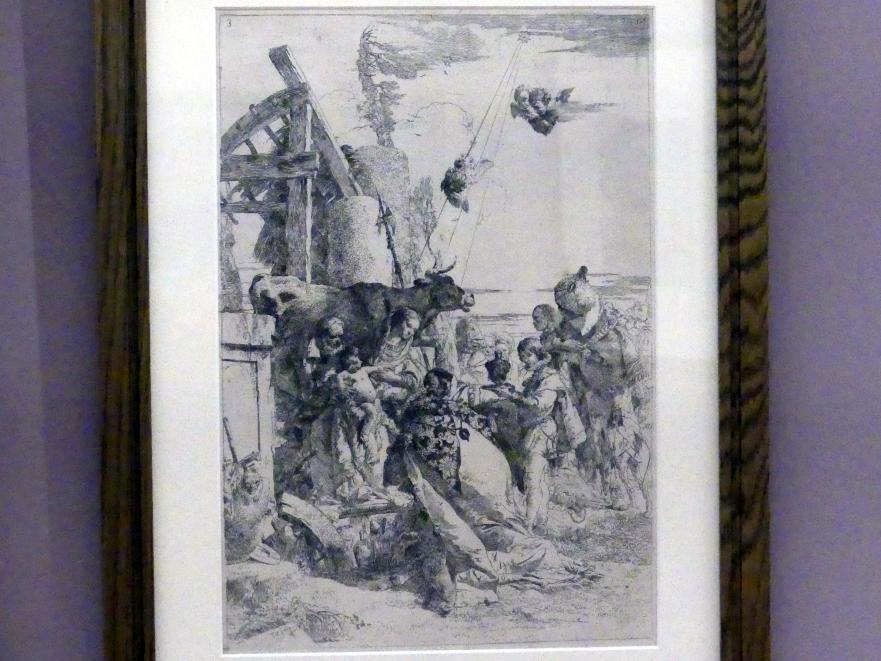 Giovanni Battista Tiepolo (1715–1785), Anbetung der Könige, Würzburg, Martin von Wagner Museum, Ausstellung "Tiepolo und seine Zeit in Würzburg" vom 31.10.2020-15.07.2021, Saal 1, um 1750–1753