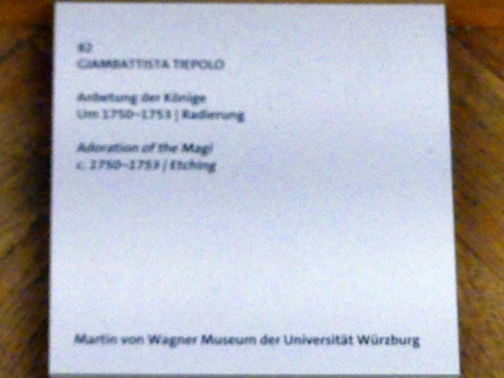 Giovanni Battista Tiepolo (1715–1785), Anbetung der Könige, Würzburg, Martin von Wagner Museum, Ausstellung "Tiepolo und seine Zeit in Würzburg" vom 31.10.2020-15.07.2021, Saal 1, um 1750–1753, Bild 3/4