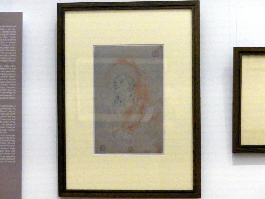 Giovanni Battista Tiepolo (1715–1785), Kopf und Büste einer jungen Frau (Faksimile), Würzburg, Martin von Wagner Museum, Ausstellung "Tiepolo und seine Zeit in Würzburg" vom 31.10.2020-15.07.2021, Saal 2, 1751–1752, Bild 2/4