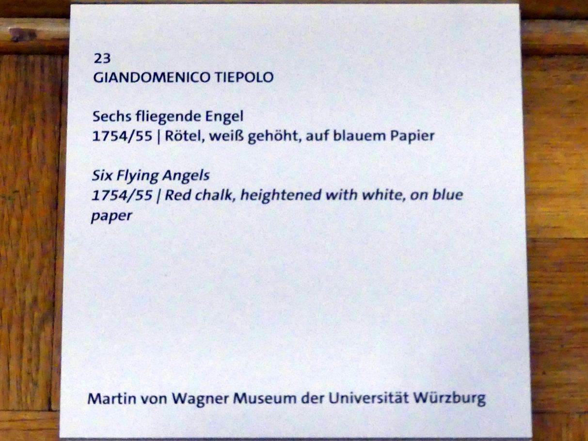 Giovanni Domenico Tiepolo (1743–1785), Sechs fliegende Engel, Würzburg, Martin von Wagner Museum, Ausstellung "Tiepolo und seine Zeit in Würzburg" vom 31.10.2020-15.07.2021, Saal 2, 1754–1755, Bild 3/3