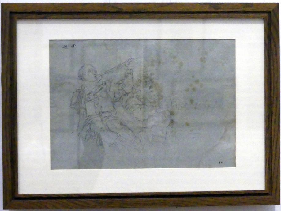 Zwei Fanfarenspieler, Würzburg, Martin von Wagner Museum, Ausstellung "Tiepolo und seine Zeit in Würzburg" vom 31.10.2020-15.07.2021, Saal 2, um 1752, Bild 2/3