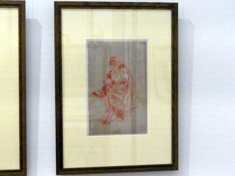 Giovanni Battista Tiepolo (1715–1785), Studie für die Figur von Antonio Bossi im Europafries (Faksimile), Würzburg, Martin von Wagner Museum, Ausstellung "Tiepolo und seine Zeit in Würzburg" vom 31.10.2020-15.07.2021, Saal 2, 1752–1753, Bild 2/3