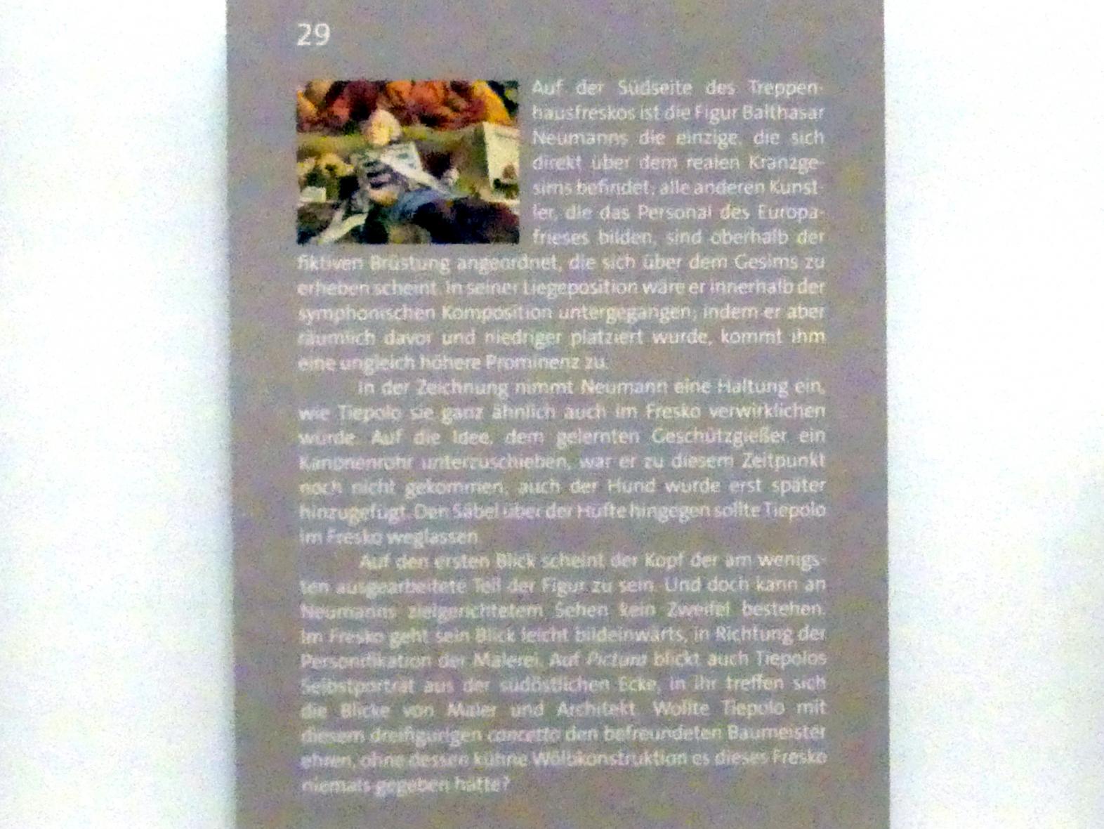 Giovanni Battista Tiepolo (1715–1785), Liegefigur von Balthasar Neumann im Europafries (Faksimile), Würzburg, Martin von Wagner Museum, Ausstellung "Tiepolo und seine Zeit in Würzburg" vom 31.10.2020-15.07.2021, Saal 2, 1752, Bild 4/4
