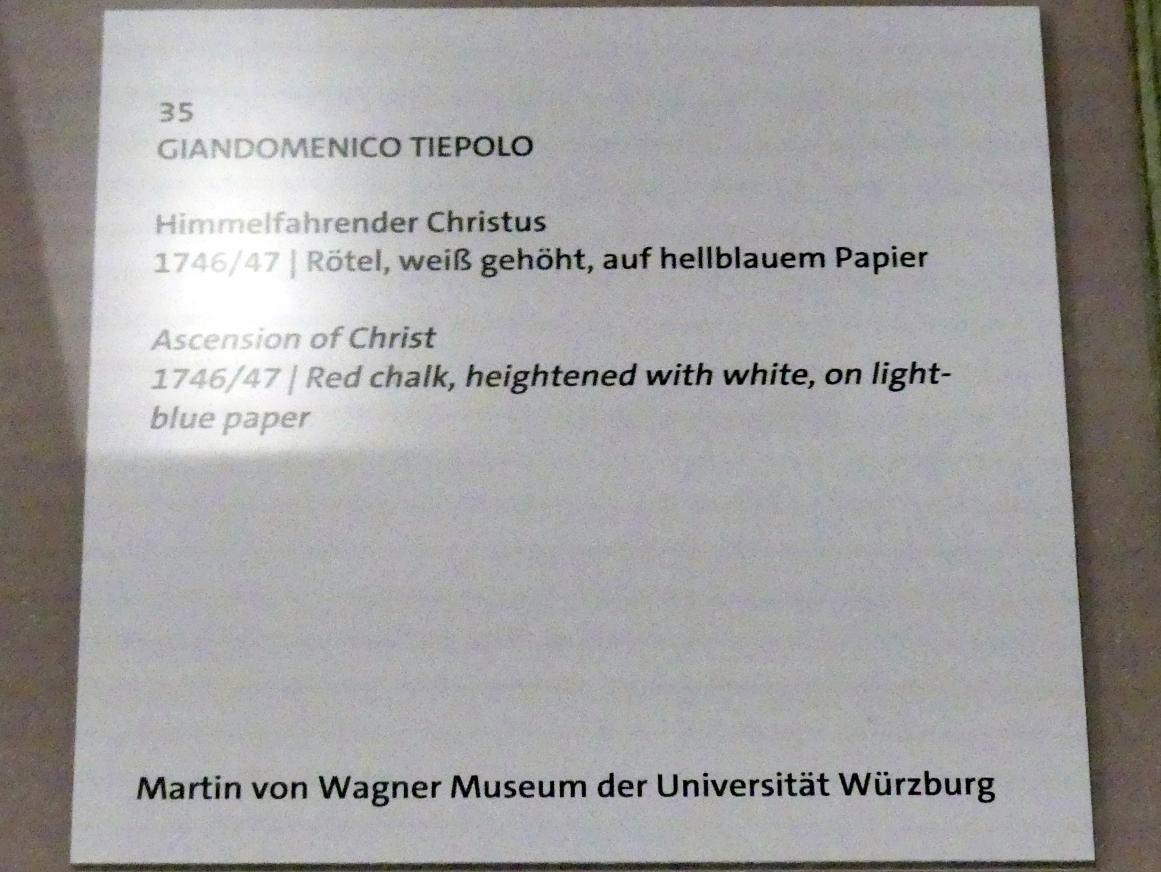 Giovanni Domenico Tiepolo (1743–1785), Himmelfahrender Christus, Würzburg, Martin von Wagner Museum, Ausstellung "Tiepolo und seine Zeit in Würzburg" vom 31.10.2020-15.07.2021, Saal 2, 1746–1747, Bild 2/3