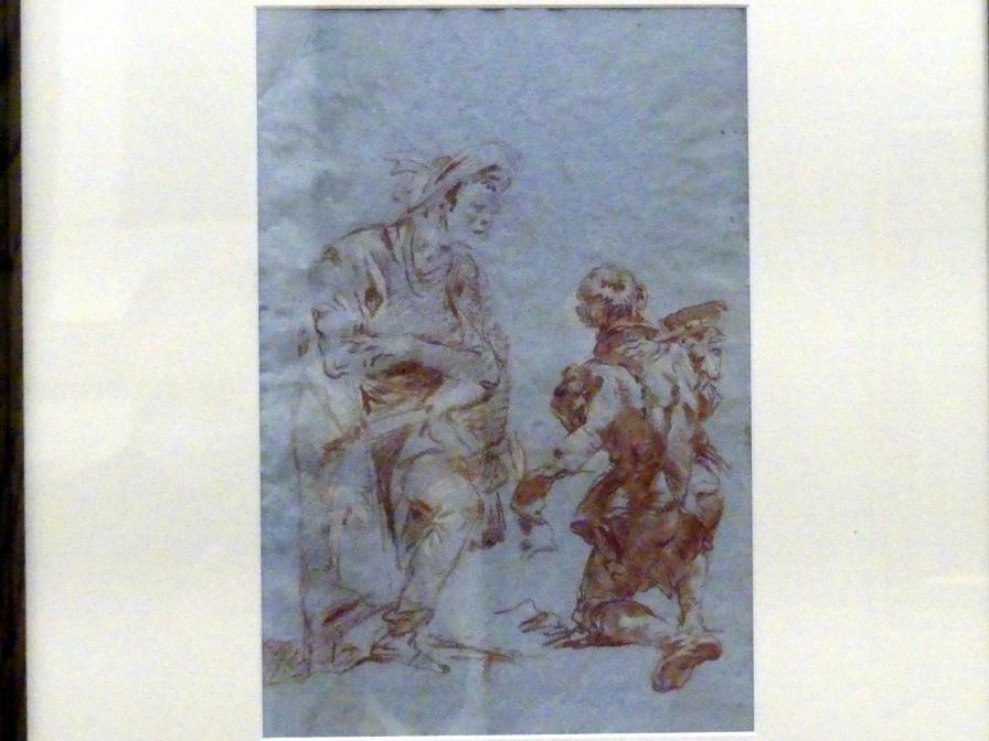 Giovanni Domenico Tiepolo (1743–1765): Kniender Orientale und kniender Page in Rückenansicht, 1753