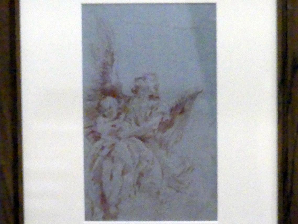 Georg Anton Urlaub (1735–1758), Ein Engel trägt eine Seele in Gestalt eines Kindes zum Himmel empor, Würzburg, Martin von Wagner Museum, Ausstellung "Tiepolo und seine Zeit in Würzburg" vom 31.10.2020-15.07.2021, Saal 2, um 1747–1753