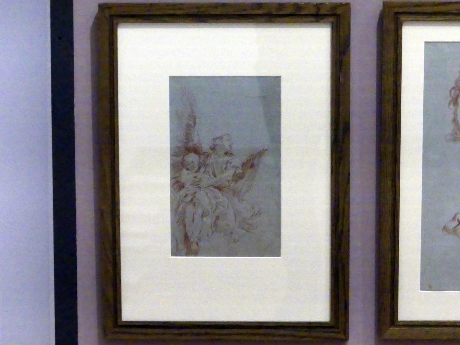 Georg Anton Urlaub (1735–1758), Ein Engel trägt eine Seele in Gestalt eines Kindes zum Himmel empor, Würzburg, Martin von Wagner Museum, Ausstellung "Tiepolo und seine Zeit in Würzburg" vom 31.10.2020-15.07.2021, Saal 2, um 1747–1753, Bild 2/3