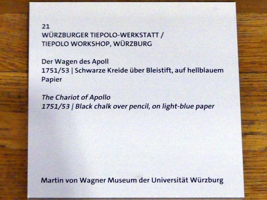 Der Wagen des Apoll, Würzburg, Martin von Wagner Museum, Ausstellung "Tiepolo und seine Zeit in Würzburg" vom 31.10.2020-15.07.2021, Saal 2, 1751–1753, Bild 2/2