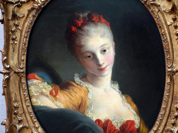 Jean-Honoré Fragonard (1751–1784), Bildnis einer jungen Dame, München, Alte Pinakothek, Obergeschoss Saal XIIa, um 1772, Bild 2/3