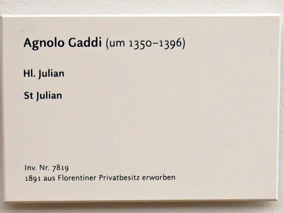 Agnolo Gaddi (1388–1394), Hl. Julian, München, Alte Pinakothek, Obergeschoss Kabinett 1, um 1393–1396, Bild 3/4