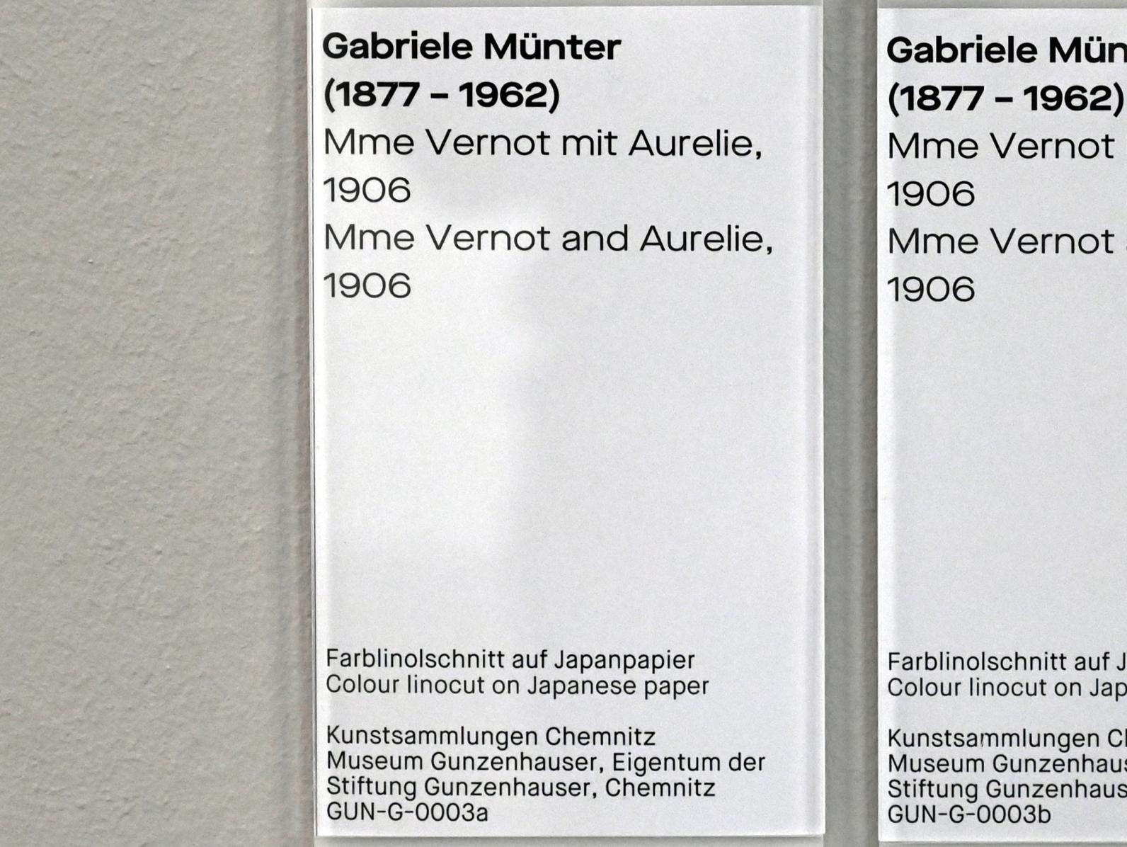 Gabriele Münter (1903–1954), Mme Vernot mit Aurellie, Chemnitz, Museum Gunzenhauser, Saal 3.4, 1906, Bild 2/2
