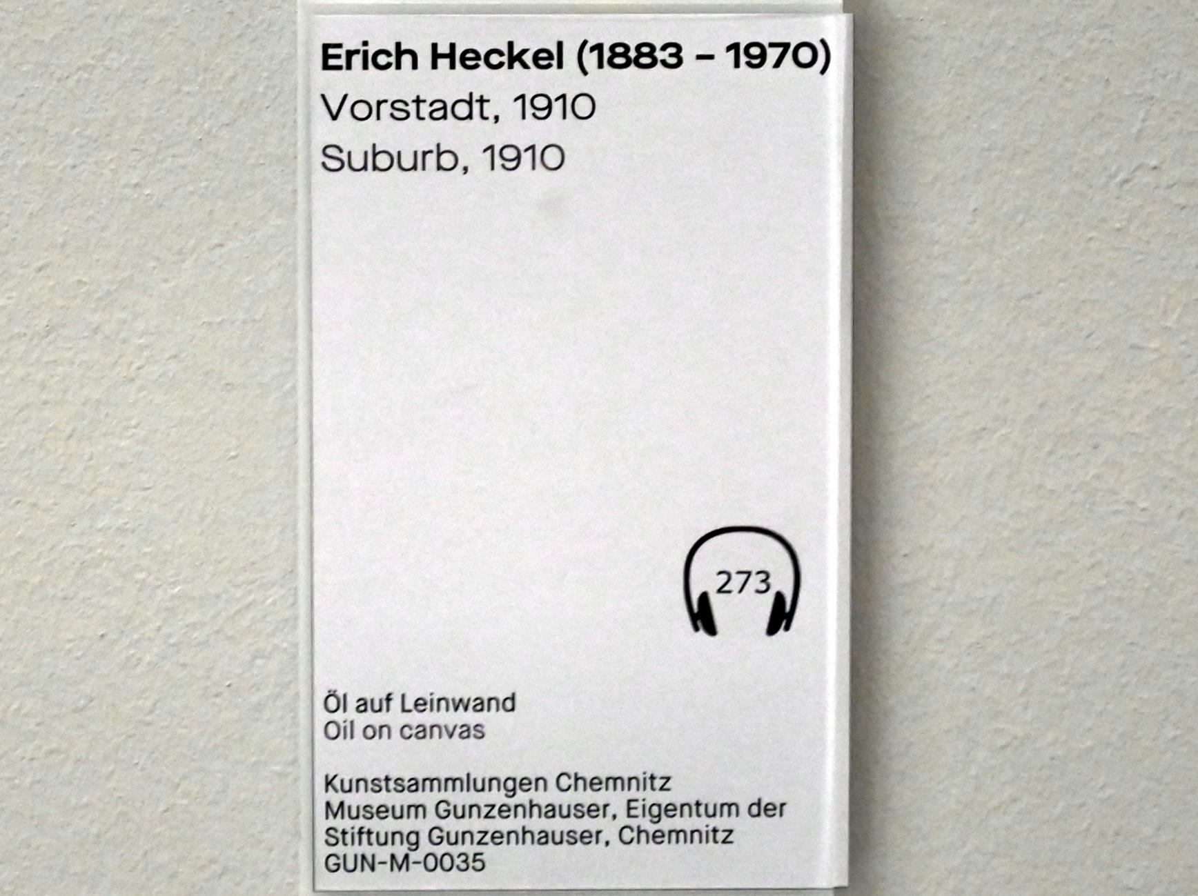 Erich Heckel (1906–1958), Vorstadt, Chemnitz, Museum Gunzenhauser, Saal 3.7 - Die Brücke, 1910, Bild 2/2