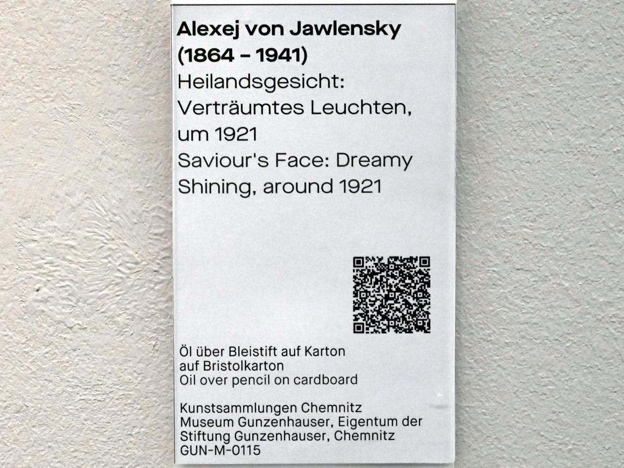 Alexej von Jawlensky (1893–1938), Heilandsgesicht: Verträumtes Leuchten, Chemnitz, Museum Gunzenhauser, Saal 3.10, um 1921, Bild 2/2