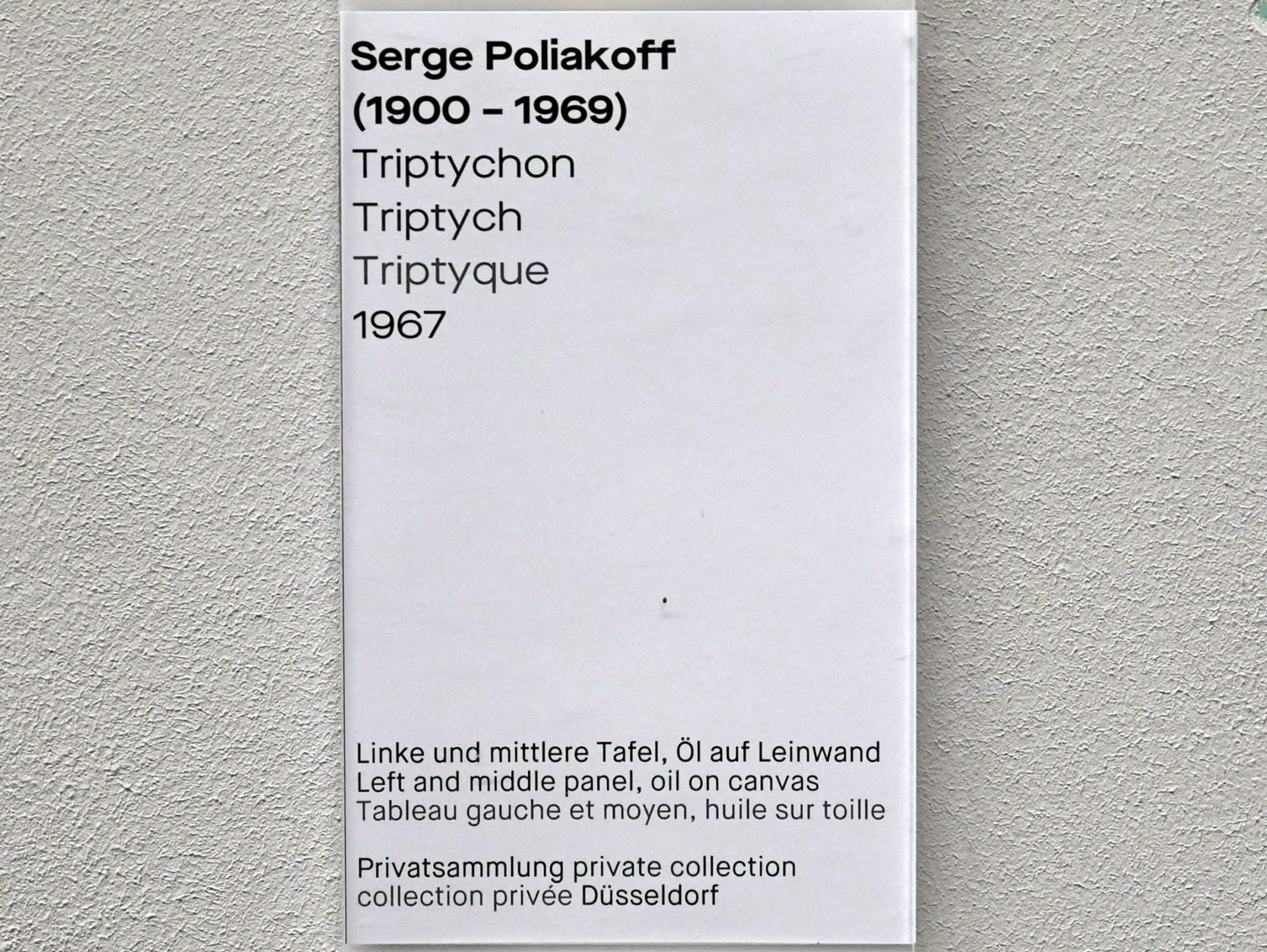 Serge Poliakoff (1936–1968), Triptychon, Chemnitz, Museum Gunzenhauser, Saal 2.1 - Serge Poliakoff, 1967, Bild 4/4