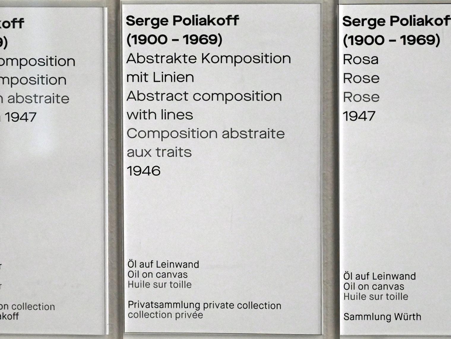 Serge Poliakoff (1936–1968), Abstrakte Komposition mit Linien, Chemnitz, Museum Gunzenhauser, Saal 2.3 - Serge Poliakoff, 1946, Bild 2/2