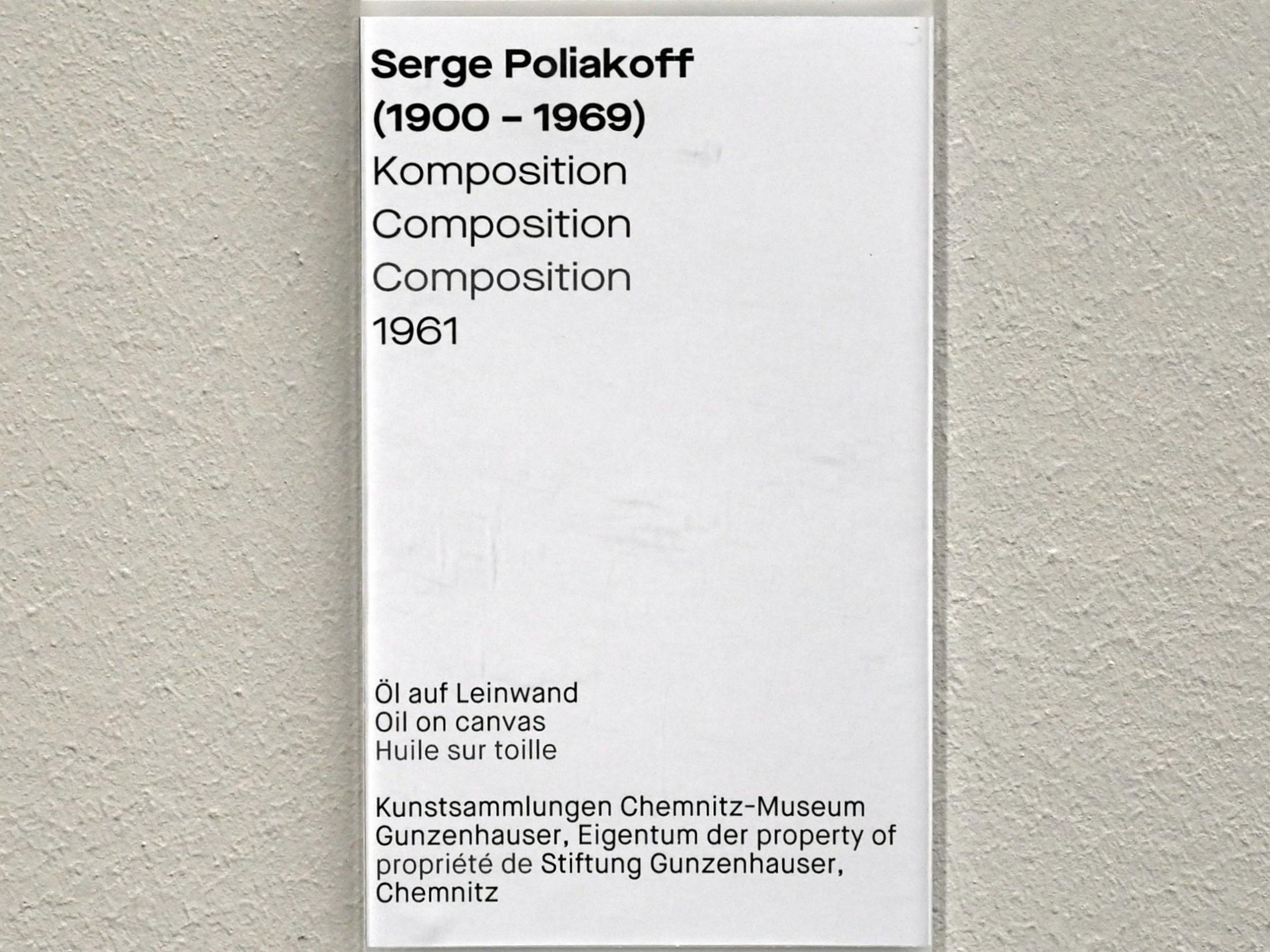 Serge Poliakoff (1936–1968), Komposition, Chemnitz, Museum Gunzenhauser, Saal 2.6 - Serge Poliakoff, 1961, Bild 2/2