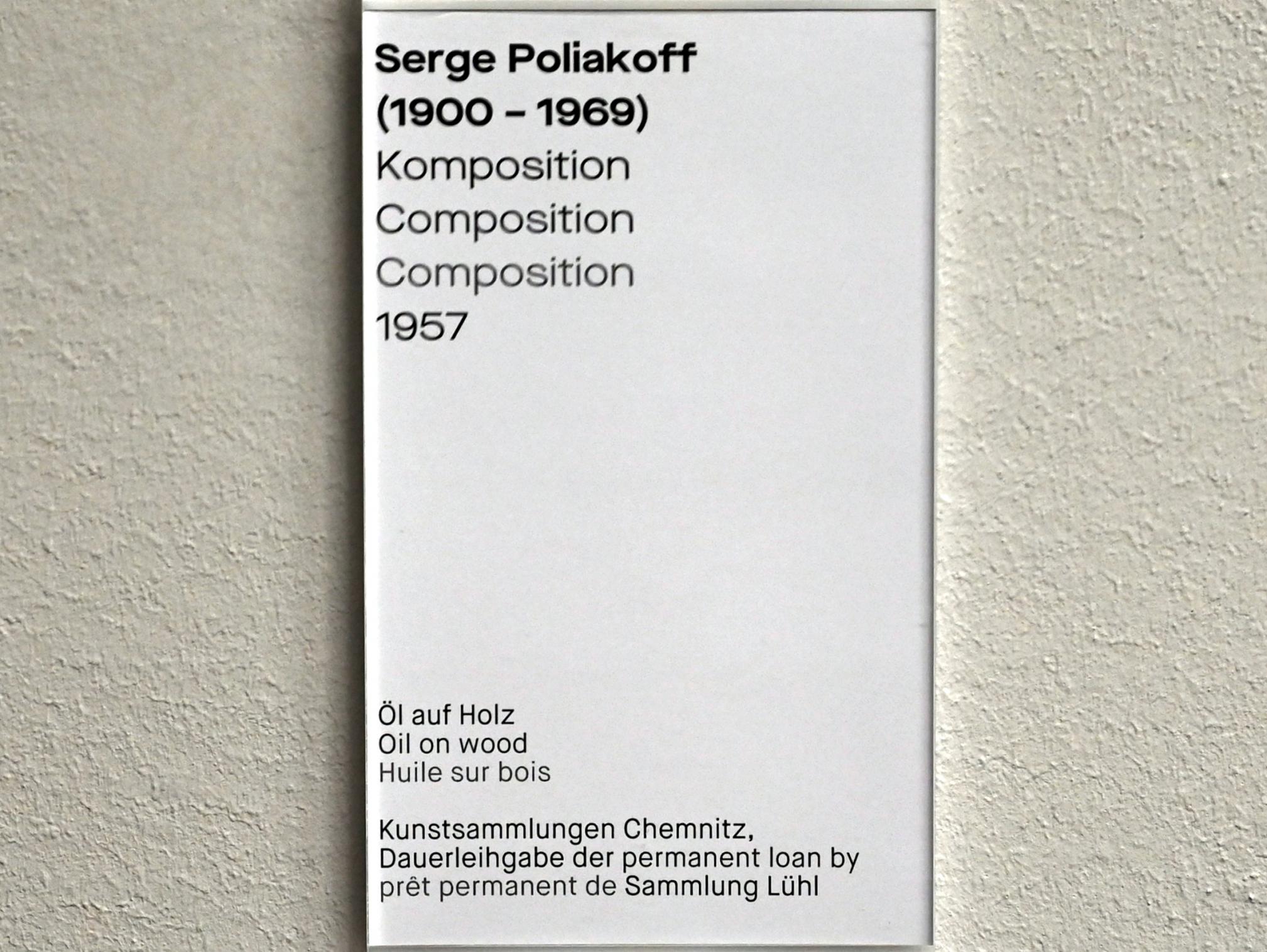 Serge Poliakoff (1936–1968), Komposition, Chemnitz, Museum Gunzenhauser, Saal 2.6 - Serge Poliakoff, 1957, Bild 2/2