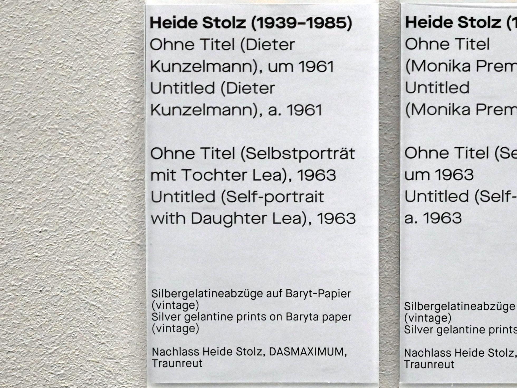 Heide Stolz (1960–1969), Ohne Titel (Selbstporträt mit Tochter Lea), Chemnitz, Museum Gunzenhauser, Saal 1.1 - Uwe Lausen und Heide Stolz, 1963, Bild 2/2