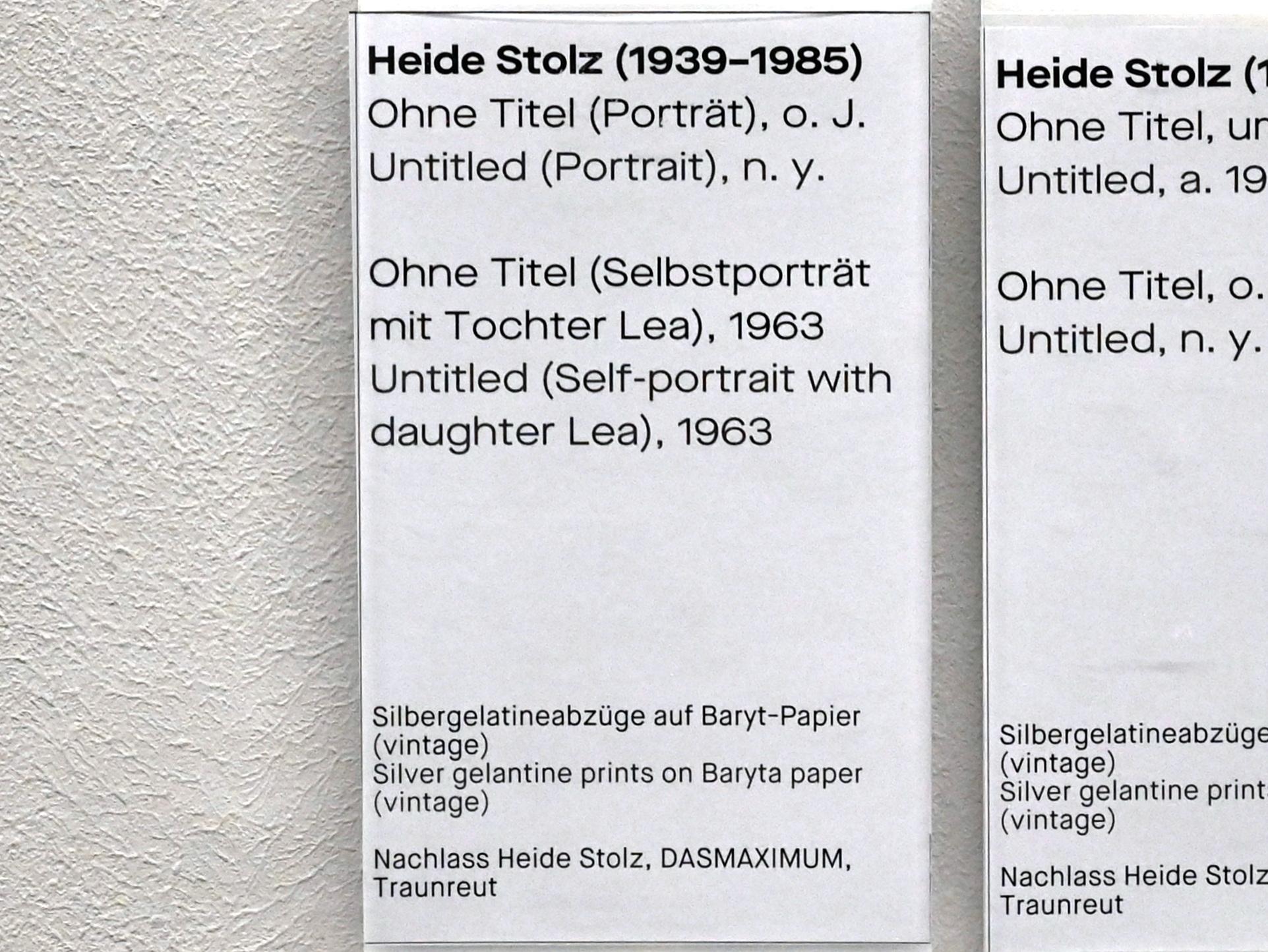 Heide Stolz (1960–1969), Ohne Titel (Porträt), Chemnitz, Museum Gunzenhauser, Saal 1.1 - Uwe Lausen und Heide Stolz, Undatiert, Bild 2/2
