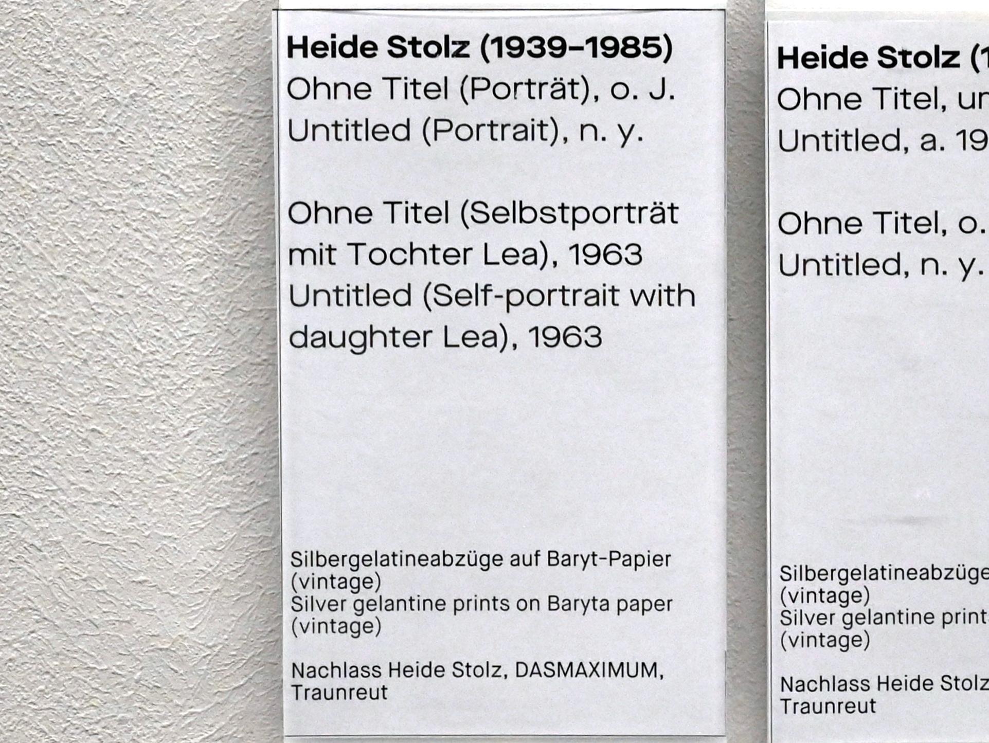 Heide Stolz (1960–1969), Ohne Titel (Selbstporträt mit Tochter Lea), Chemnitz, Museum Gunzenhauser, Saal 1.1 - Uwe Lausen und Heide Stolz, 1963, Bild 2/2