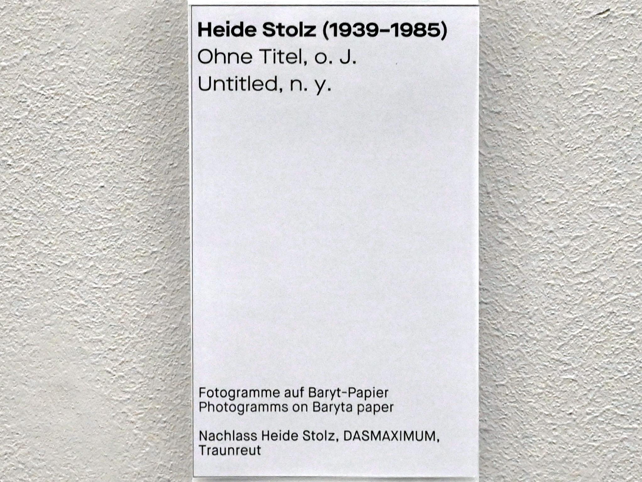 Heide Stolz (1960–1969), Ohne Titel, Chemnitz, Museum Gunzenhauser, Saal 1.1 - Uwe Lausen und Heide Stolz, Undatiert, Bild 2/2