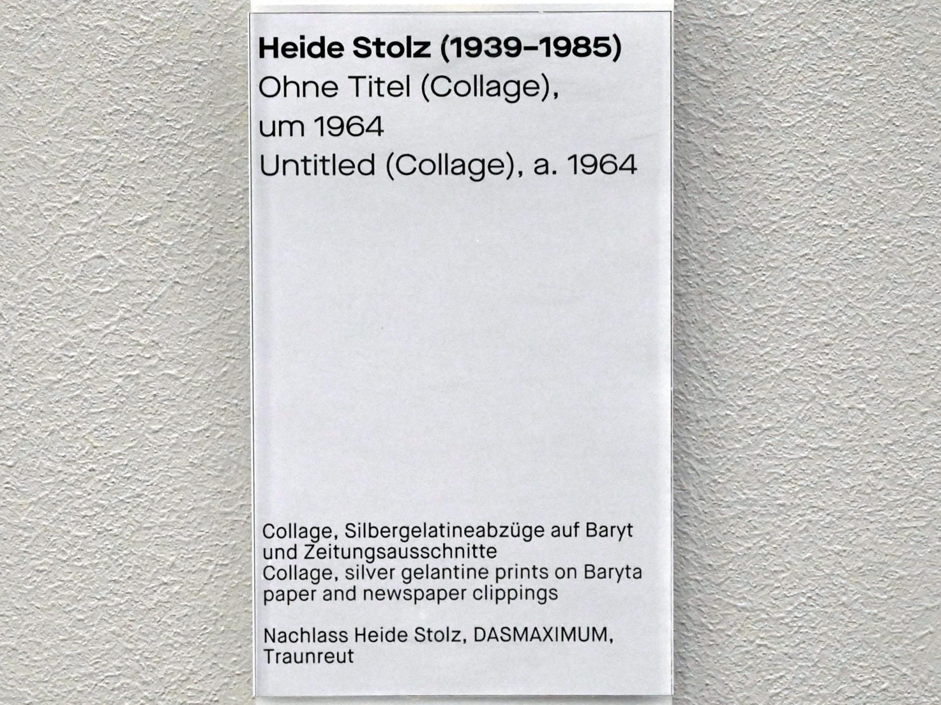 Heide Stolz (1960–1969), Ohne Titel (Collage), Chemnitz, Museum Gunzenhauser, Saal 1.1 - Uwe Lausen und Heide Stolz, um 1964, Bild 2/2