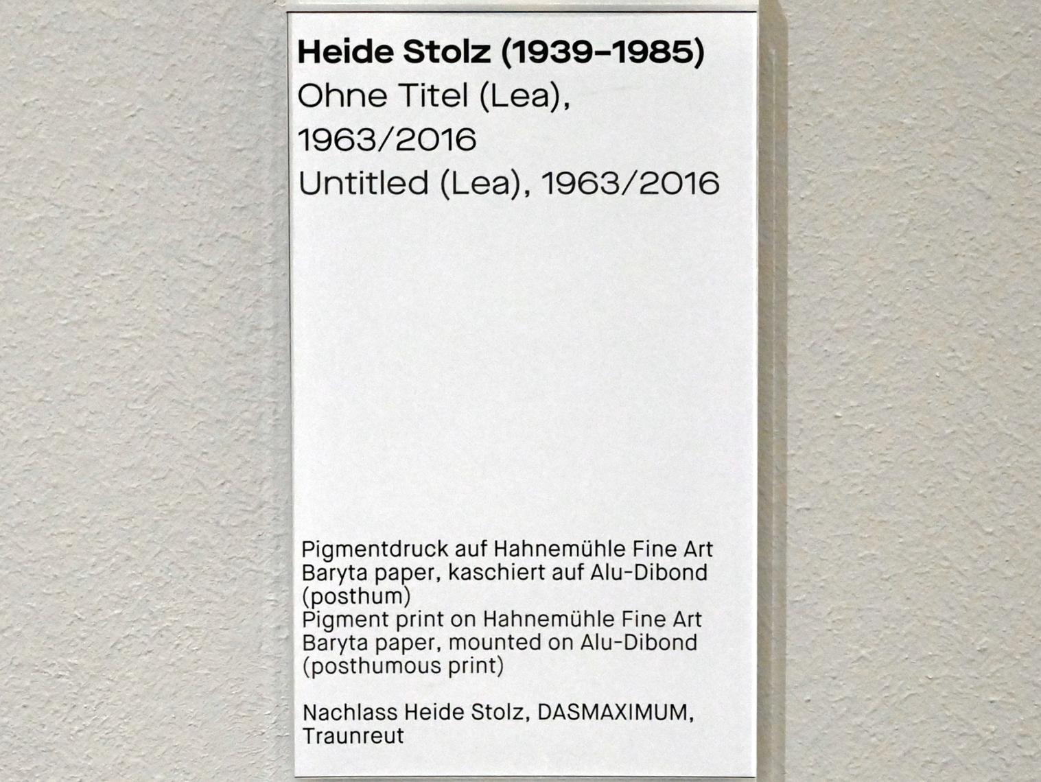 Heide Stolz (1960–1969), Ohne Titel (Lea), Chemnitz, Museum Gunzenhauser, Saal 1.1 - Uwe Lausen und Heide Stolz, 1963, Bild 2/2