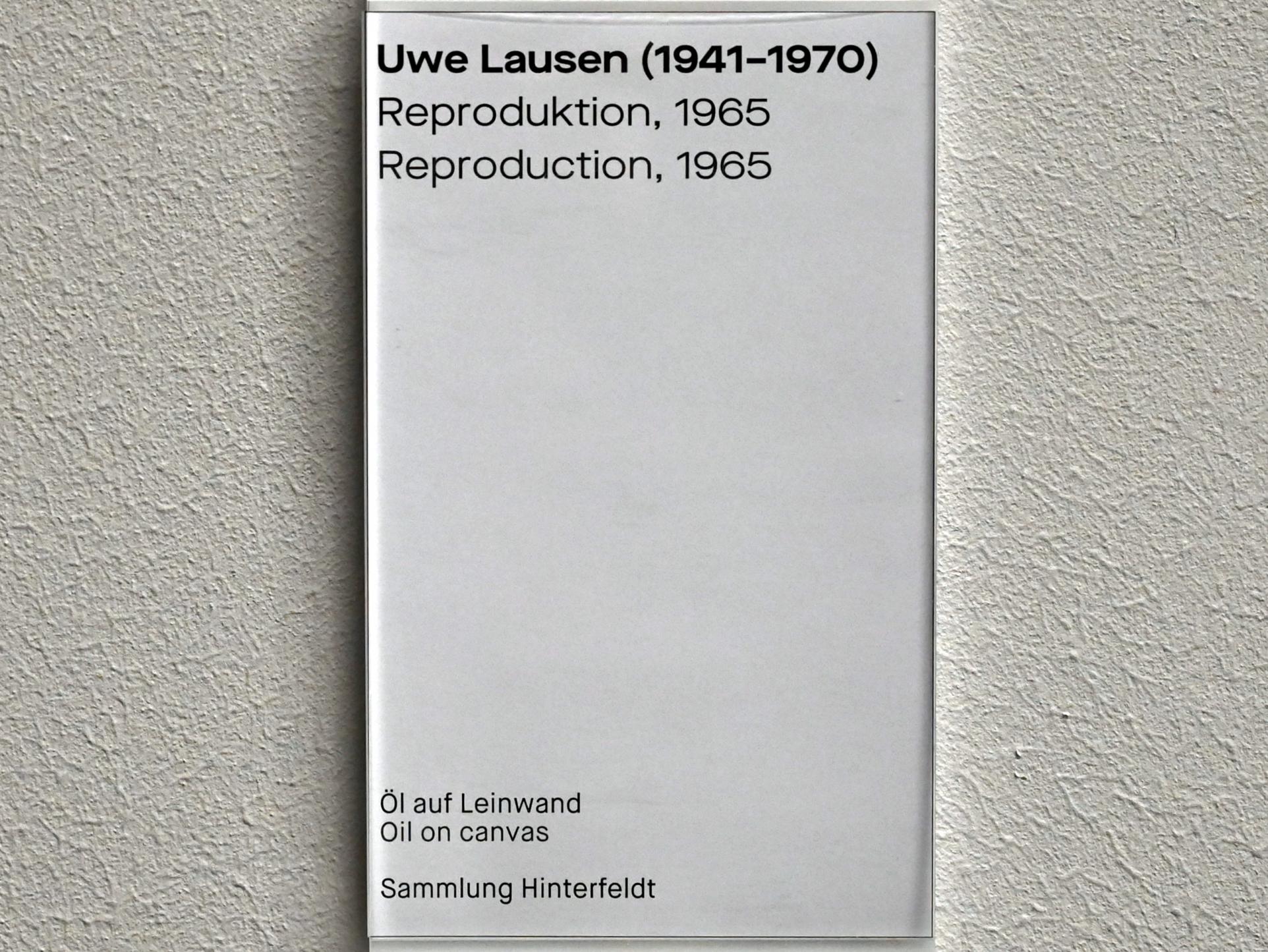 Uwe Lausen (1962–1969), Reproduktion, Chemnitz, Museum Gunzenhauser, Saal 1.3 - Uwe Lausen und Heide Stolz, 1965, Bild 2/2