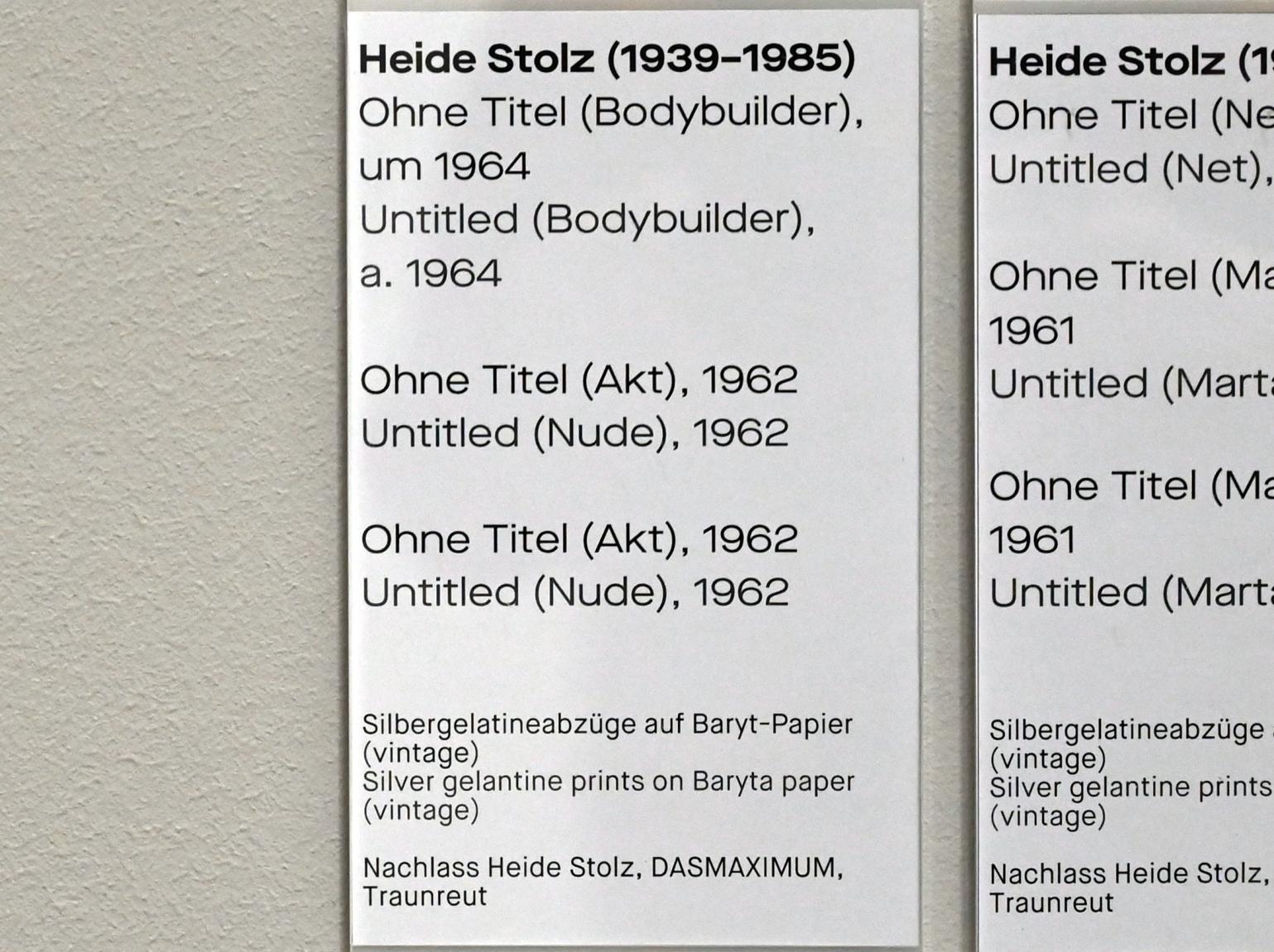 Heide Stolz (1960–1969), Ohne Titel (Akt), Chemnitz, Museum Gunzenhauser, Saal 1.3 - Uwe Lausen und Heide Stolz, 1962, Bild 2/2